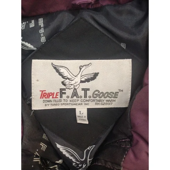 Vintage Triple F.A.T. Goose Down Jacket Men's Large 90s Turbo Sportswear